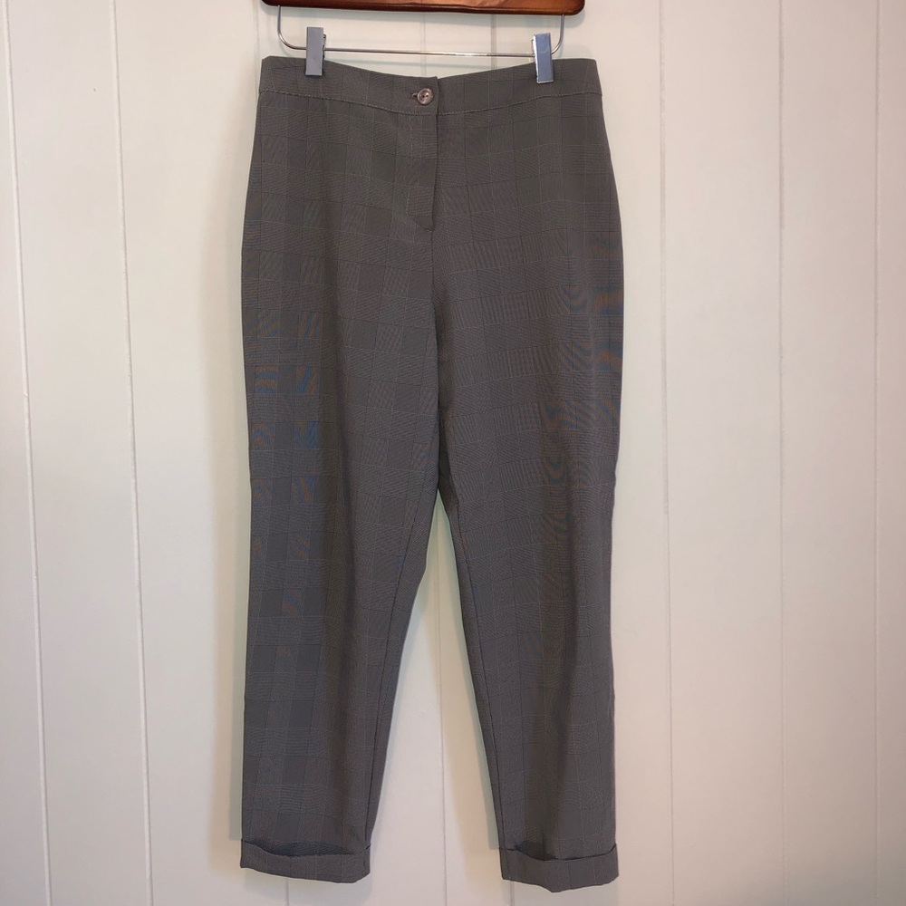 Gray high waisted check pants